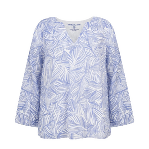 Linen Palm Print Long Sleeve Top 6